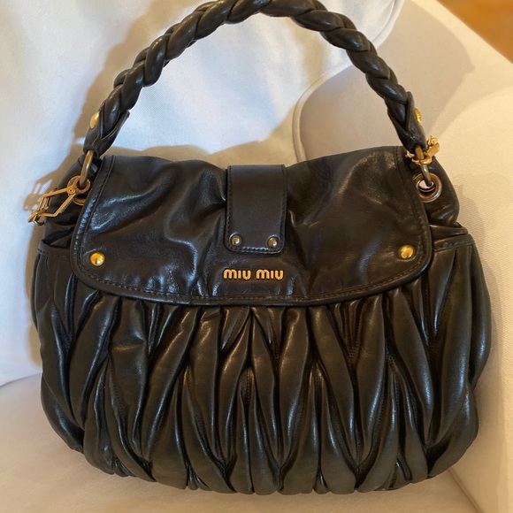 Miu miu black leather tote bag - Picture 2 of 7